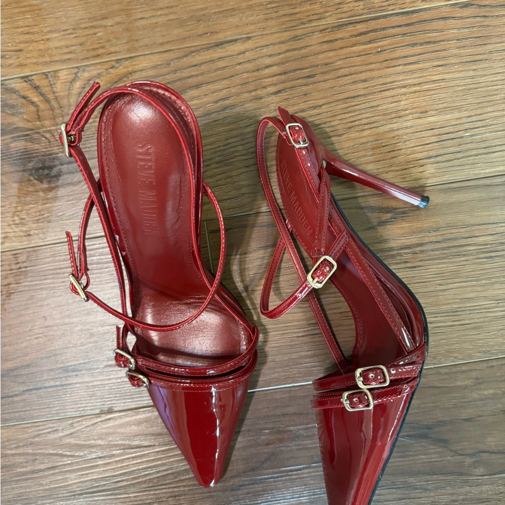 Steve Madden Red Patent Leather Heels - Picture 2 of 4